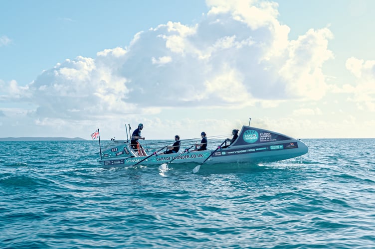 The crew of four from Looe have put their boat aptly named Catch of the Day through its paces ahead of the world's toughest rowing challenge. (Picture: Oars of Thunder)