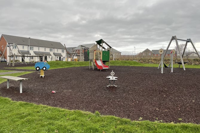 A general view of a play area on the Trethevan Meadows estate in Liskeard