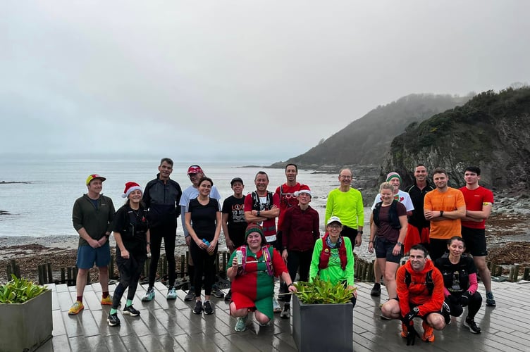 Some of the Looe Pioneer runners back after their Christmas Eve 5K or 10-miler run around Looe with many then joining in the sea swimming afterwards. (Picture: Guy Cooper)