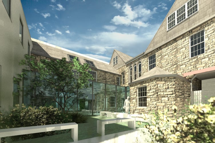 A view of the Courtyard elevation at Rosedean House Surgery in Liskeard