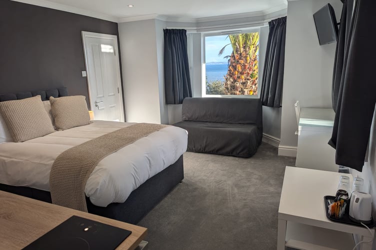 Each of the 19 apartments in the Fieldhead Hotel has been finished to a boutique-style standard, this room with a double aspect and views over Looe Bay. (Picture: Fieldhead Hotel)