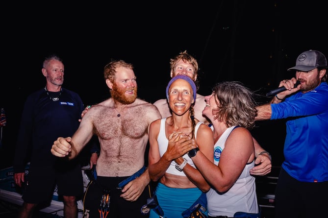 Steady does it as the team find their land legs after 40 days at sea crossing the Atlantic in a Rannoch 45 rowing aptly named Catch of the Day. (Picture: World's Toughest Row)