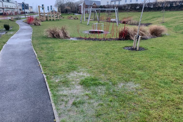 The waterlogged playpark was built on an area of Broadmoor Farm that was frequently underwater with a stream running through it. 