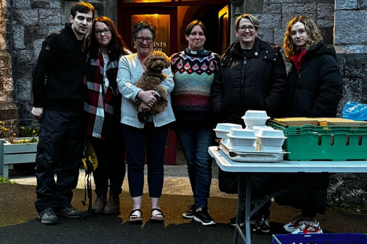 Cornwall Cllr Kate Ewert supporting The Farrier surplus food event at Millbrook which raising more than £7,000 for the tenants who lost everything in the fire. (Picture: Kate Ewert)