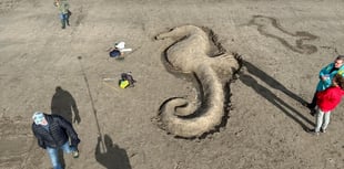 Chance to create sand art during litter pick on beach