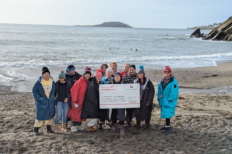 The Millie Chilly Swimmers celebrating their fundraising efforts in 2024 for the Cornwall Air Ambulance #Heli2 appeal. (Picture: Valley Resorts)