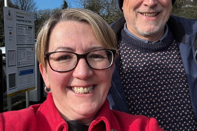 CORNWALL Councillor Kate Ewert and Maker with Rame parish council vice chair Jon Kidd in Cawsand