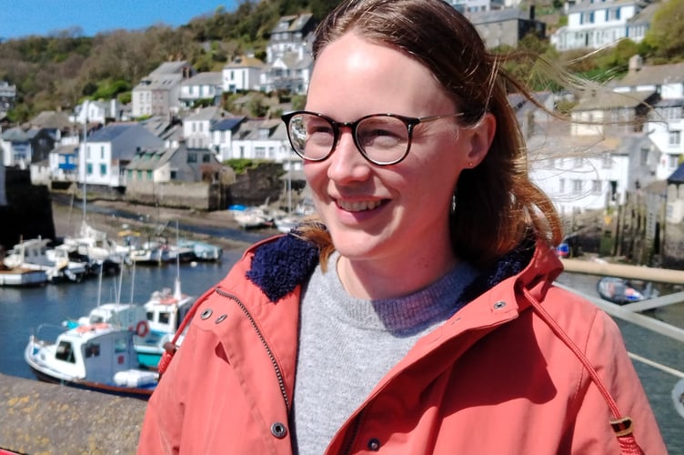 South East Cornwall MP Anna Gelderd pictured visiting Polperro harbour