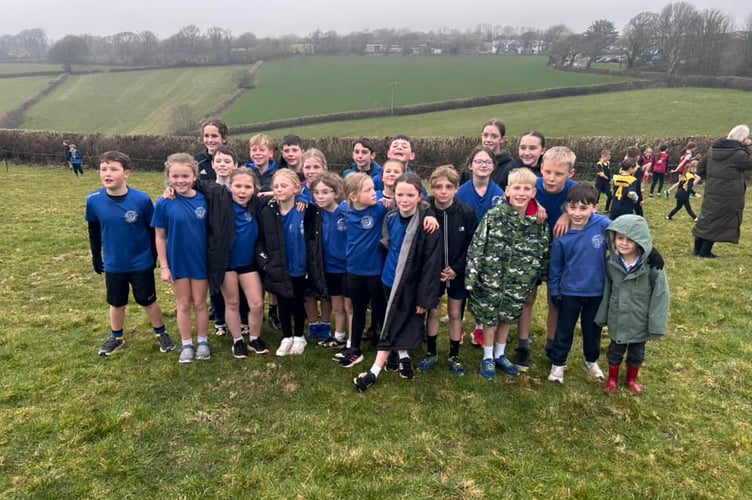 Youngsters from Brunel Primary School in Saltash line-up ahead of their races in Liskeard